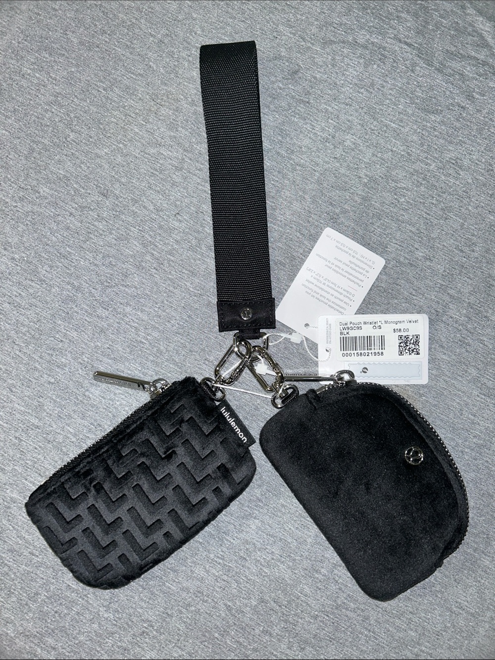 lululemon athletica Black Dual Pouch Key & Card Wristlet